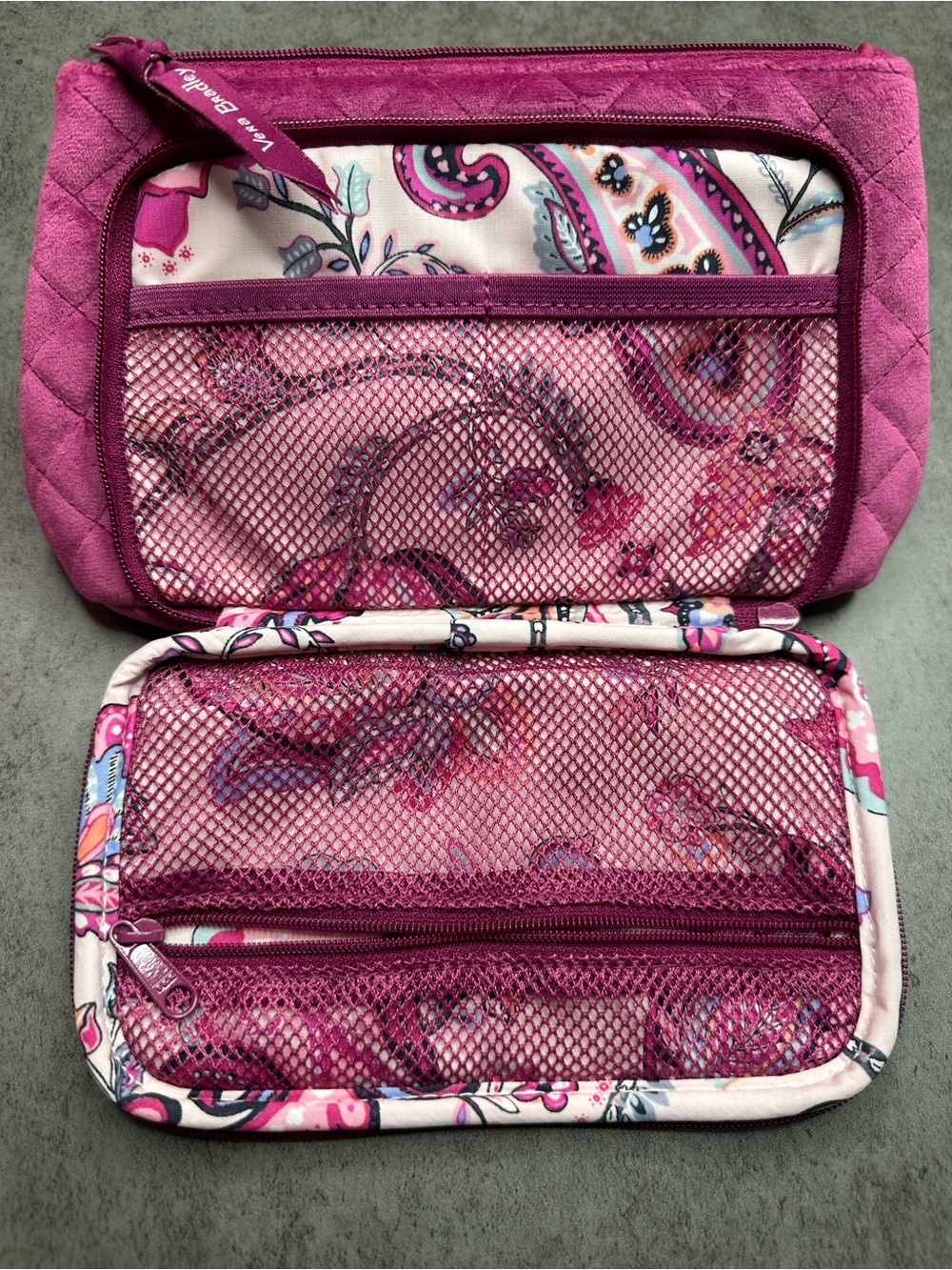 Vera Bradley Pink Quilted Travel Cosmetic Organizer Bag - Picture 6 of 6